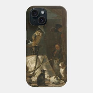 A Concert Of Cats, Owls, A Magpie, And A Monkey In A Barn by Cornelis Saftleven Phone Case
