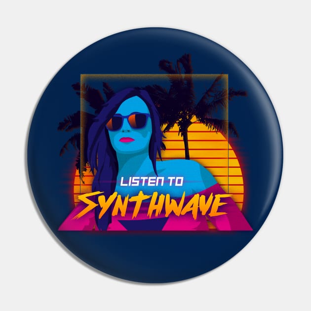 Listen to Synthwave Pin by patrickkingart