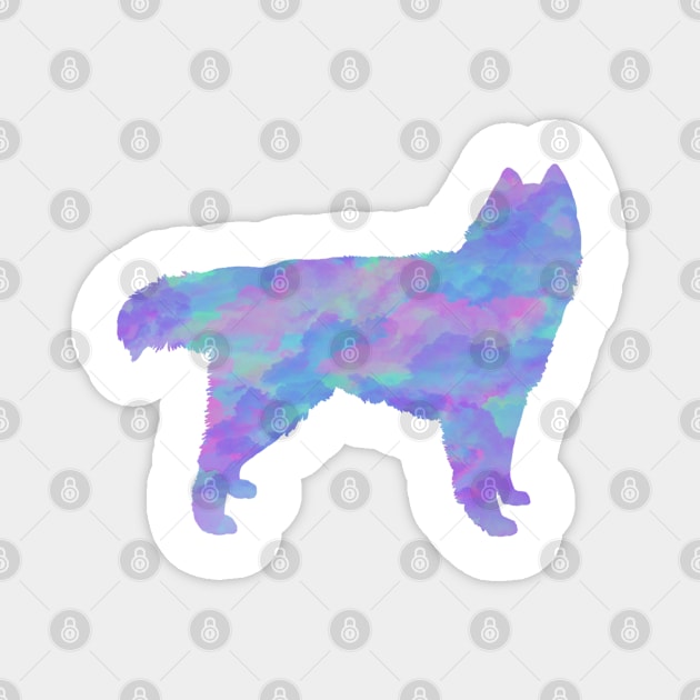 Rainbow Pastel Siberian Husky Magnet by TrapperWeasel