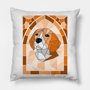 Stained Glass Beagle Pillow