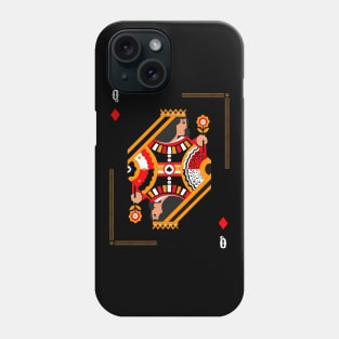 Queen of Diamonds - Poker Card Design Phone Case