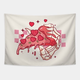 Valentines Day Pizza Retro Tapestry