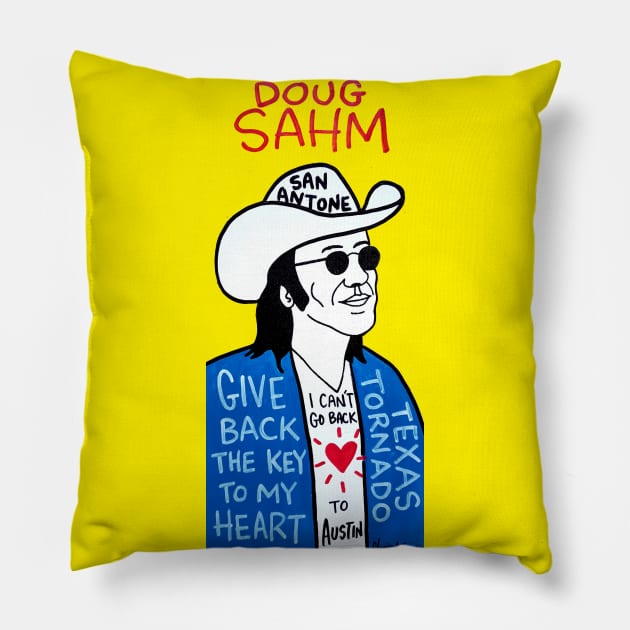 Doug Sahm Pillow by krusefolkart