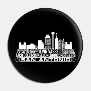 San Antonio Basketball Team 23 Player Roster, San Antonio City Skyline Pin