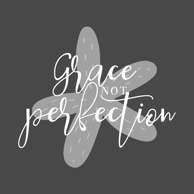 Grace Not Perfection - Grey - Starfish Art by Lovelier By Mal