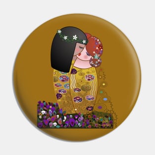 Kokeshis Lesbians The kiss of Klimt Pin