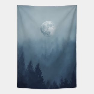 Misty Blue Forest 2 Tapestry