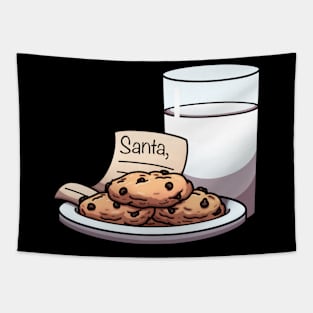 Milk And Cookies For Santa Tapestry