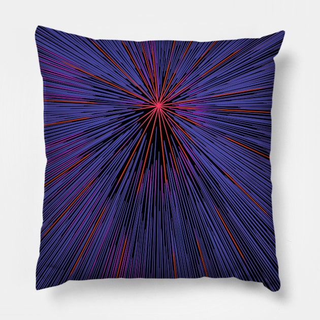 A colorful hyperdrive explosion - purple with red highlights version Pillow by DaveDanchuk