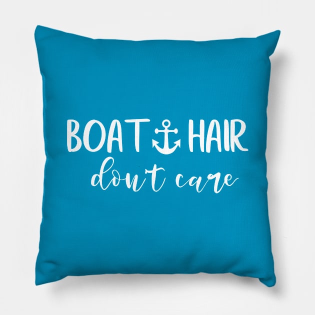 Boat Hair Don't Care Pillow by ColorFlowCreations