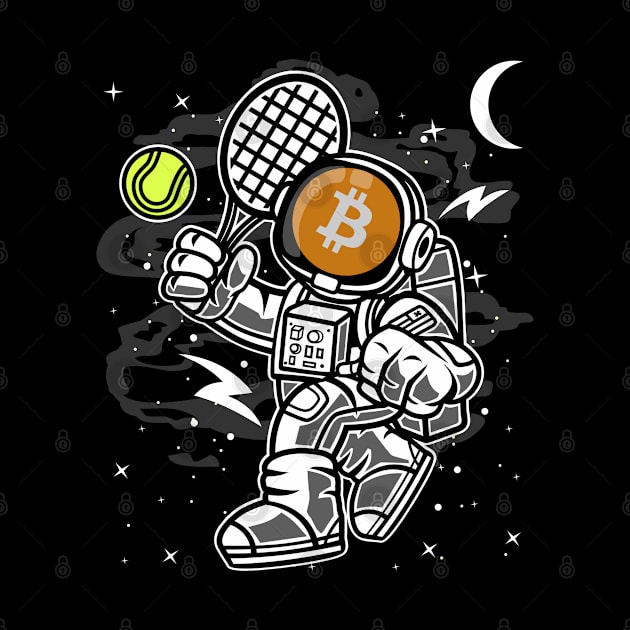 Astronaut Tennis Bitcoin BTC Coin To The Moon Crypto Token Cryptocurrency Blockchain Wallet Birthday Gift For Men Women Kids by Thingking About