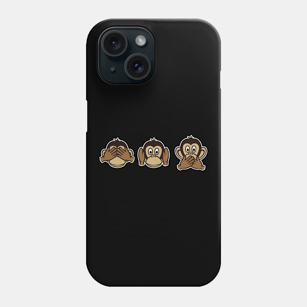 Three monkeys Phone Case by Designzz