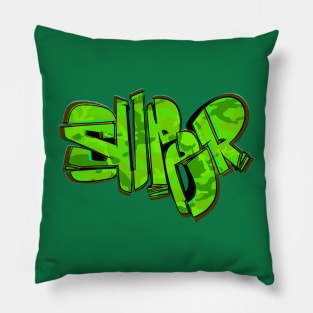 Super graffiti green Pillow