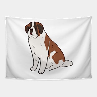 Saint Bernard sitting illustration Tapestry