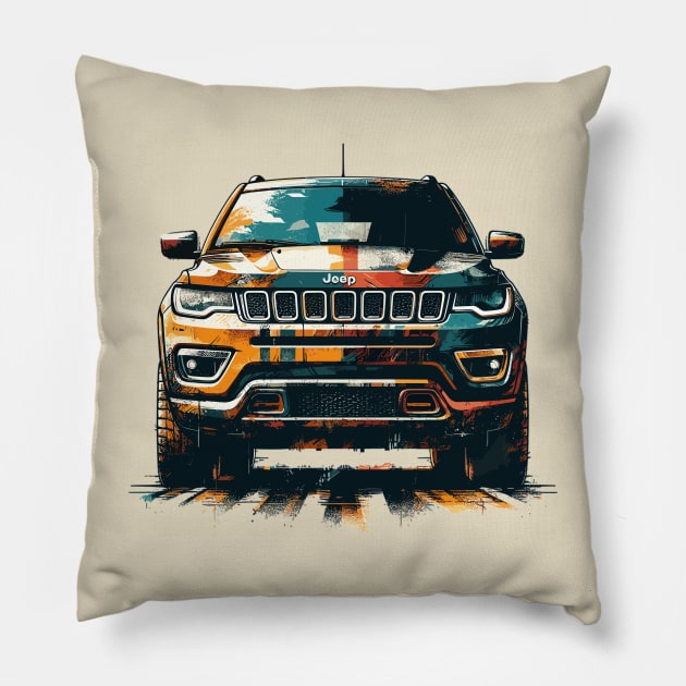 Jeep Compass Pillow by Vehicles-Art