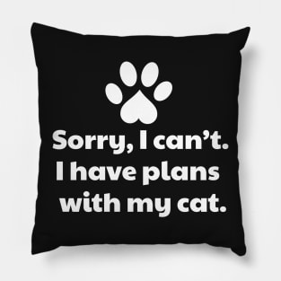 Sorry I Have Plans With My Cat Pillow