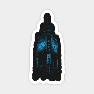 Minimalistic Blue Big Ben Magnet