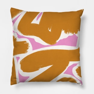 Retro Bold Abstract Pink Pillow