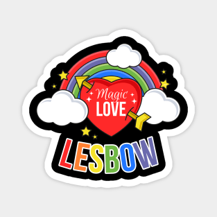 Lesbow Rainbow Heart Gay Pride Month t-shirt Shirt Tee Gift Magnet