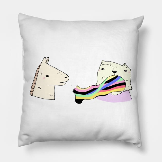 Rainbow Foot Pillow by meriall