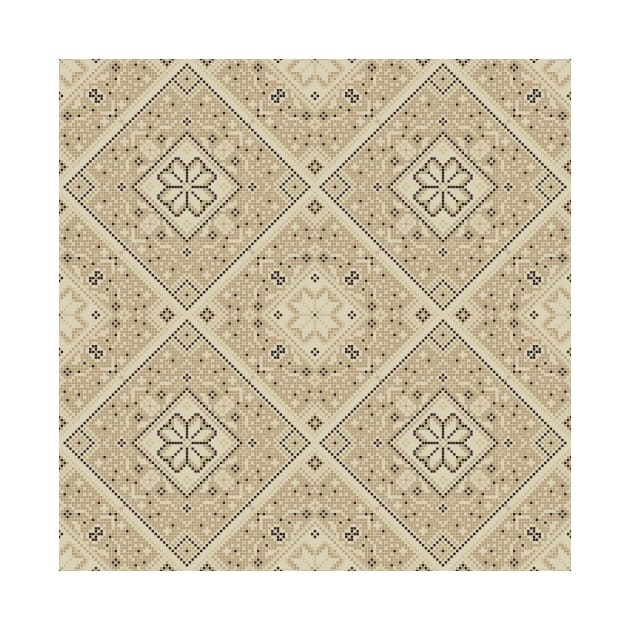 Black Beige Mosaic Aztec Pattern Indian Mexican Ethnic by jodotodesign