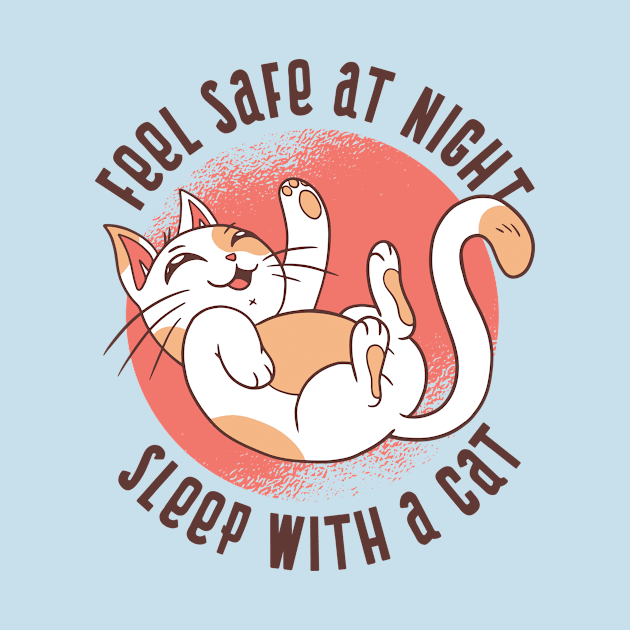 feel safe at night sleep with a cat by H K F