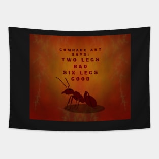 Comrade Ant Says: Two Legs Bad, Six Legs Good - Fire Bug Background Tapestry