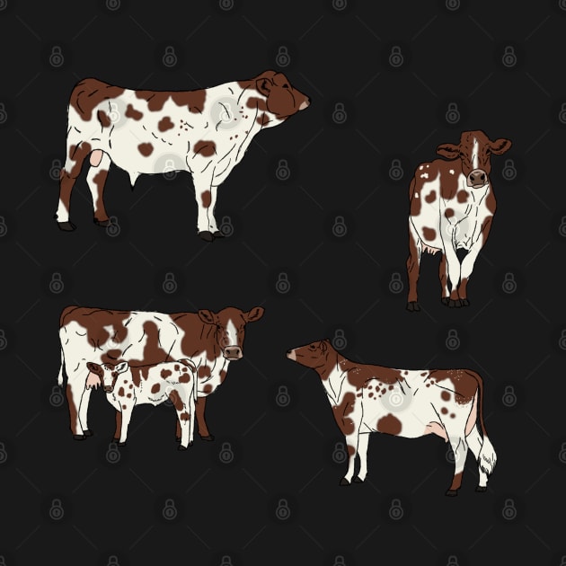 Ayrshire Cows Pattern Transparent by TrapperWeasel