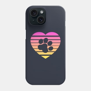 Cat Paw Heart Valentine - Pink Yellow Gradient Phone Case