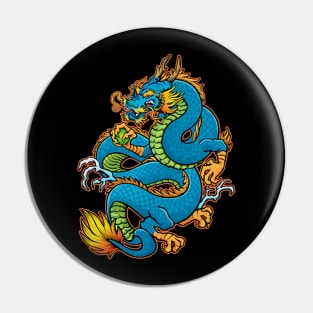 The Dragon of Luckyness in Blue Colour Pin