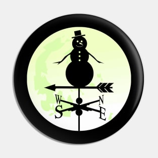 Snowman Moon Silhouette Weathervane Pin