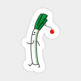 Leek with Christmas ball Magnet