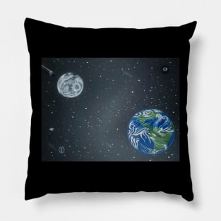 Earth in the corner pocket Pillow