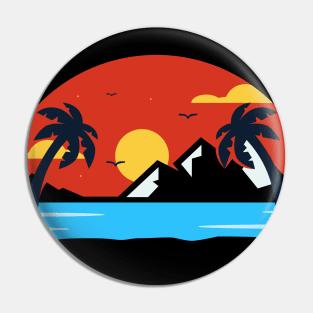 Sunset island Pin