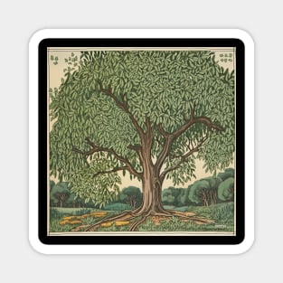 Black locust tree drawing Magnet