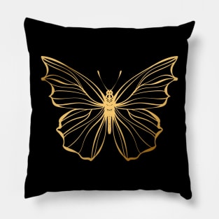 Gold Butterfly Pillow