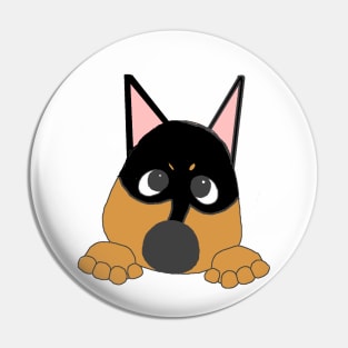 miniature pinscher black and tan peeking cartoon Pin