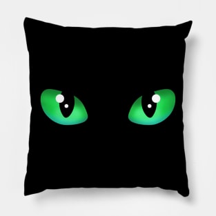 Cat emerald green eyes Pillow