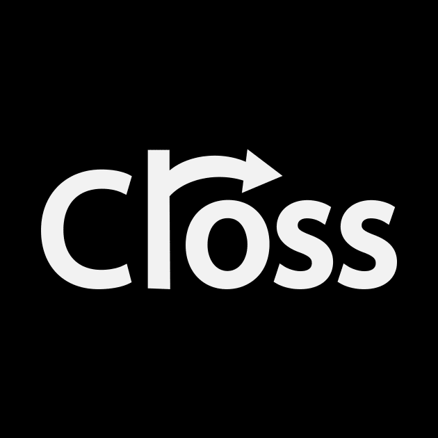 Cross crossing typographic logo design by D1FF3R3NT