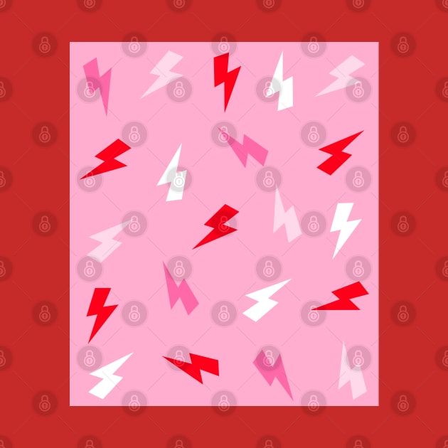 Red and Pinks Lightning Bolts Pattern by OneThreeSix
