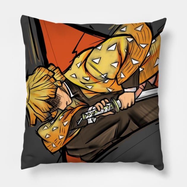 Demon Slayer- Zenitsu Pillow by Voorheestattoos