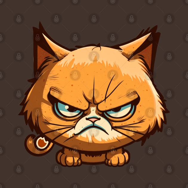 Funny Angry Cat Cartoon Design by DesginsDone