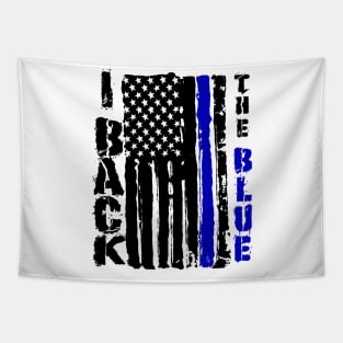 I Back the Blue American Police Support Blue Line Tapestry
