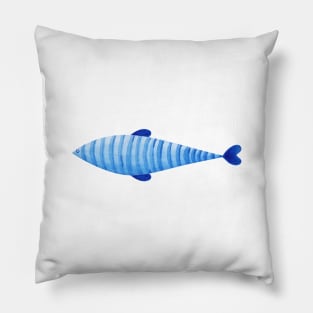 Blue watercolor fish Pillow