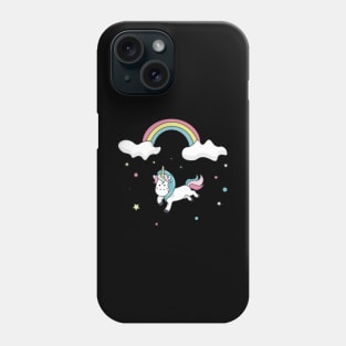 Vegan unicorn under the rainbow Phone Case