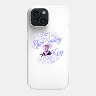 Barbie movie 2023 Ryan Gosling as Ken graphic illustration design by ironpalette Phone Case