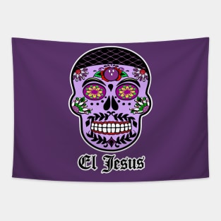 El Jesus Sugar Skull Tapestry