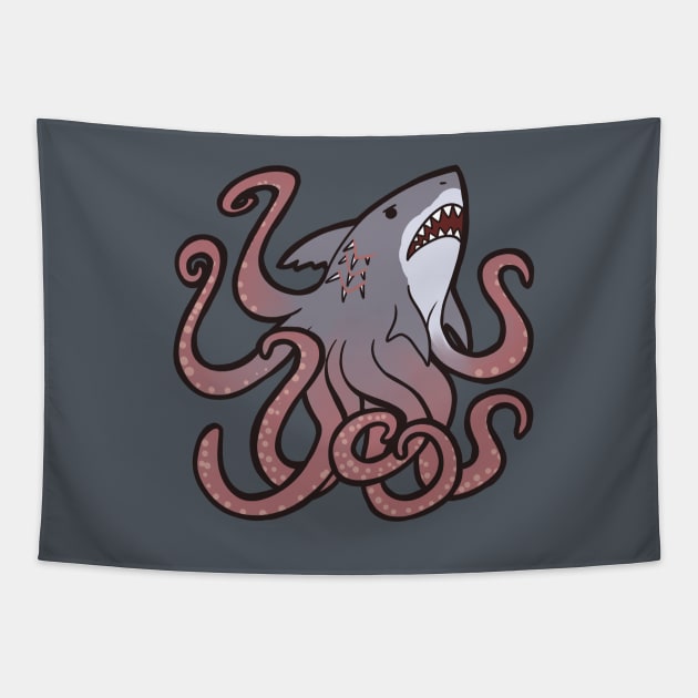 Sharktopus Tapestry by owlapin