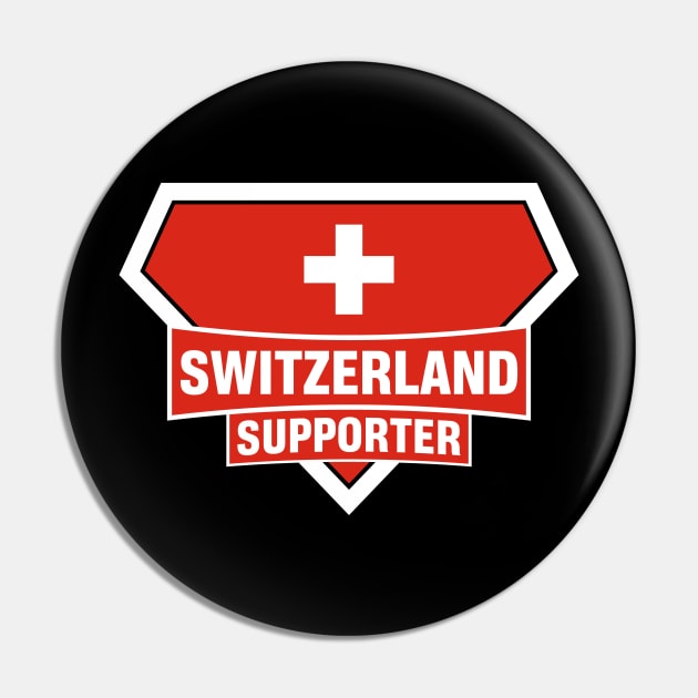 Switzerland Super Flag Supporter Pin by ASUPERSTORE