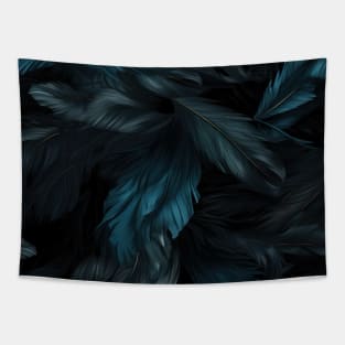 Whispers of Blue Feathers Tapestry